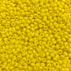 Preciosa  Seed Beads 6/0 Rocailles-Round Hole-100 Gr,16A86 Yellow Intensive Dyed Chalkwhite