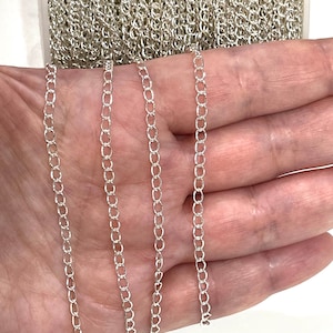 Silver Plated Extender Chain, 3.5x4.5mm Silver Plated Extender Chain, 1 Meter-3.3Feet Extender Chain