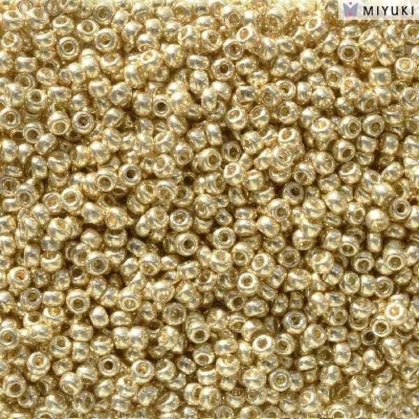 Perles Miyuki Rocailles 11/0 Duracoat Galvanized Pale Gold , 5101-NEW!!!