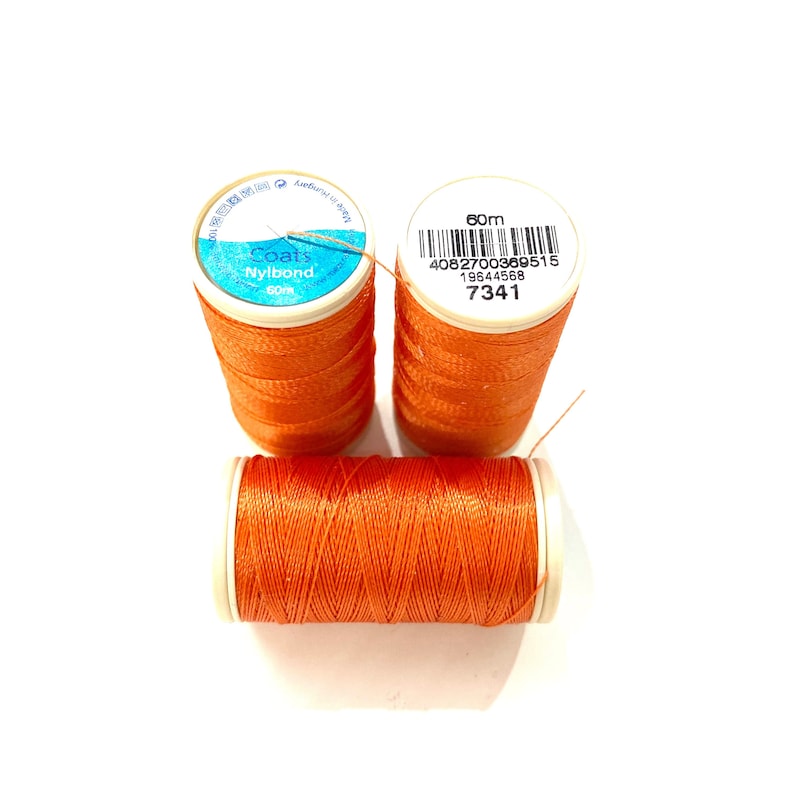 Nylbond extra strong beading thread orange 7341 60mt Coats