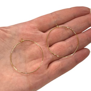6 Stück, 24Kt Vergoldete Ohrring Creolen, 35mm, Gold Ohrring, Ohrring Rohlinge,