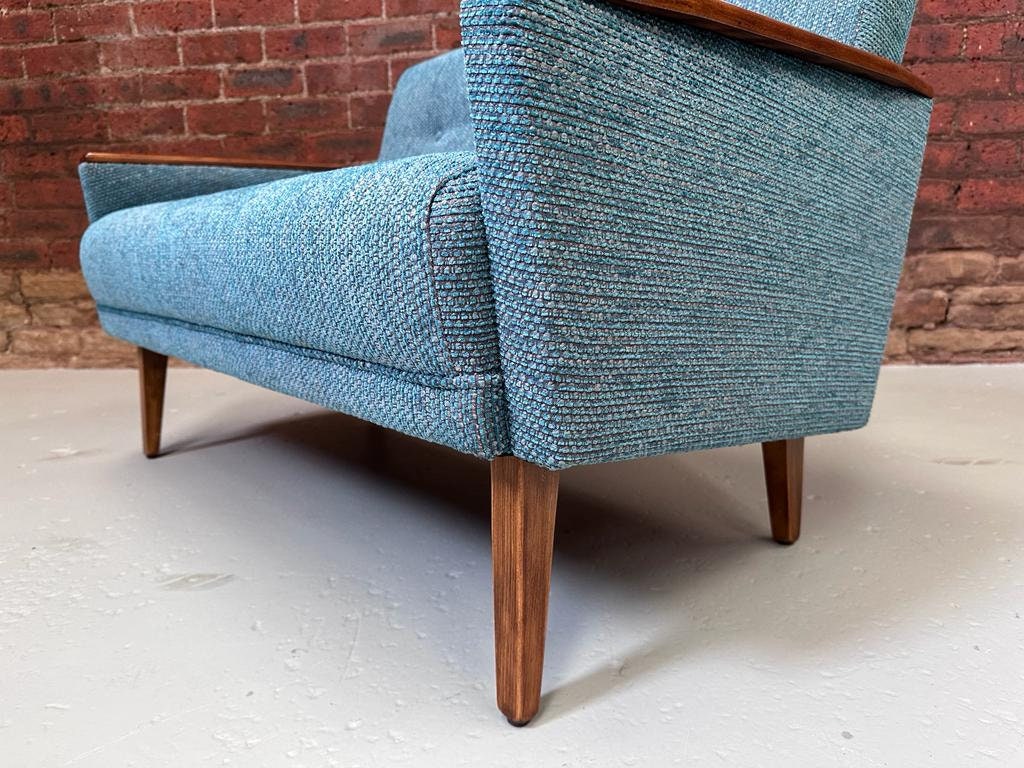 NEW Danish Teak Vintage Mid Century Inspired Model 55 2 Seat Sofa