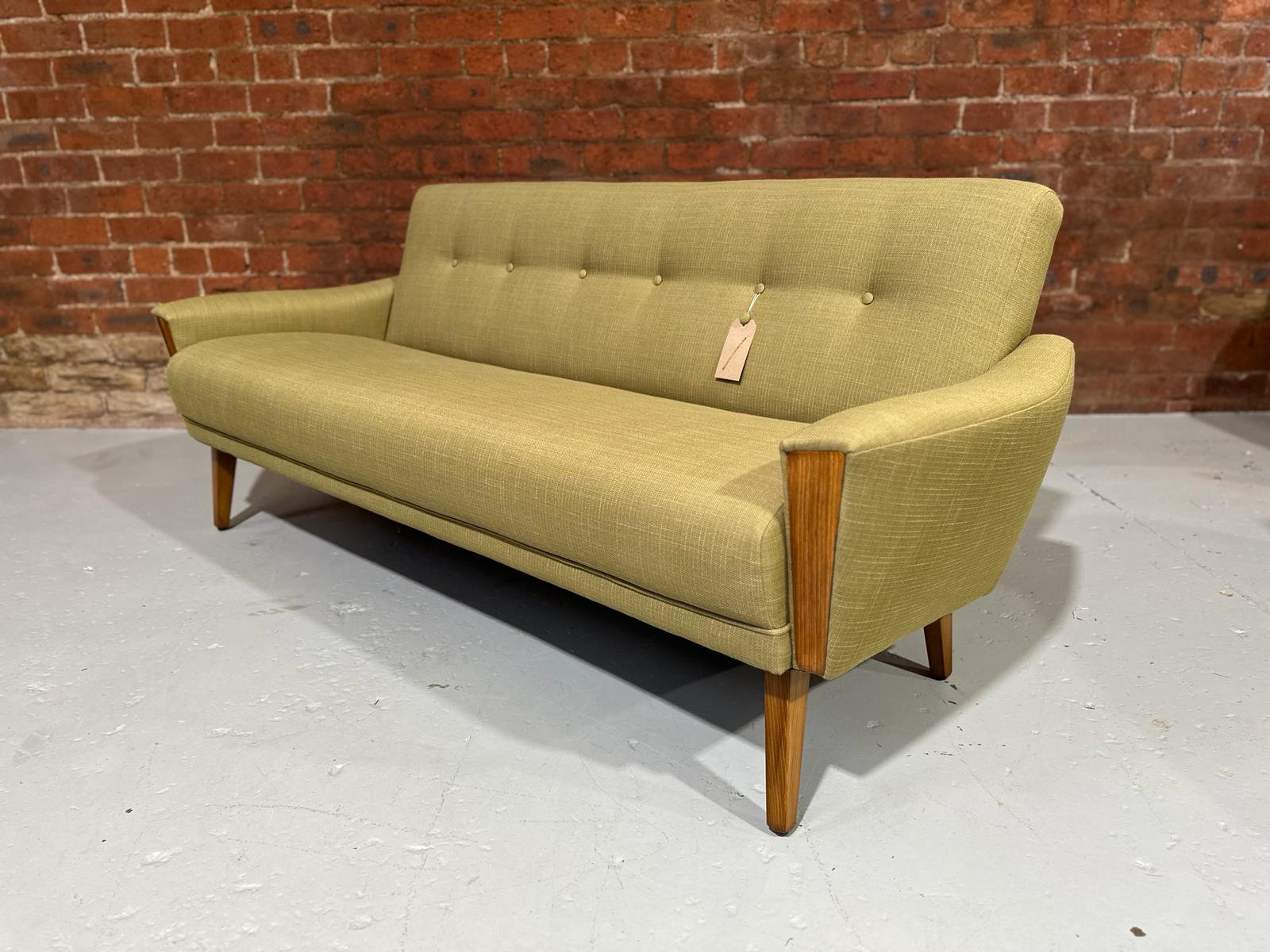Vintage danish inspired mid century 50s 60s model 60 3 seater lounge sofa settee in olive Etsy