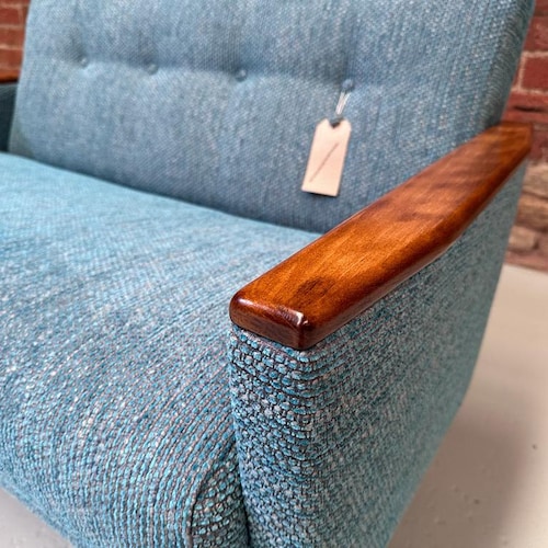 NEW Danish Teak Vintage Mid Century Inspired Model 55 2 Seat Sofa