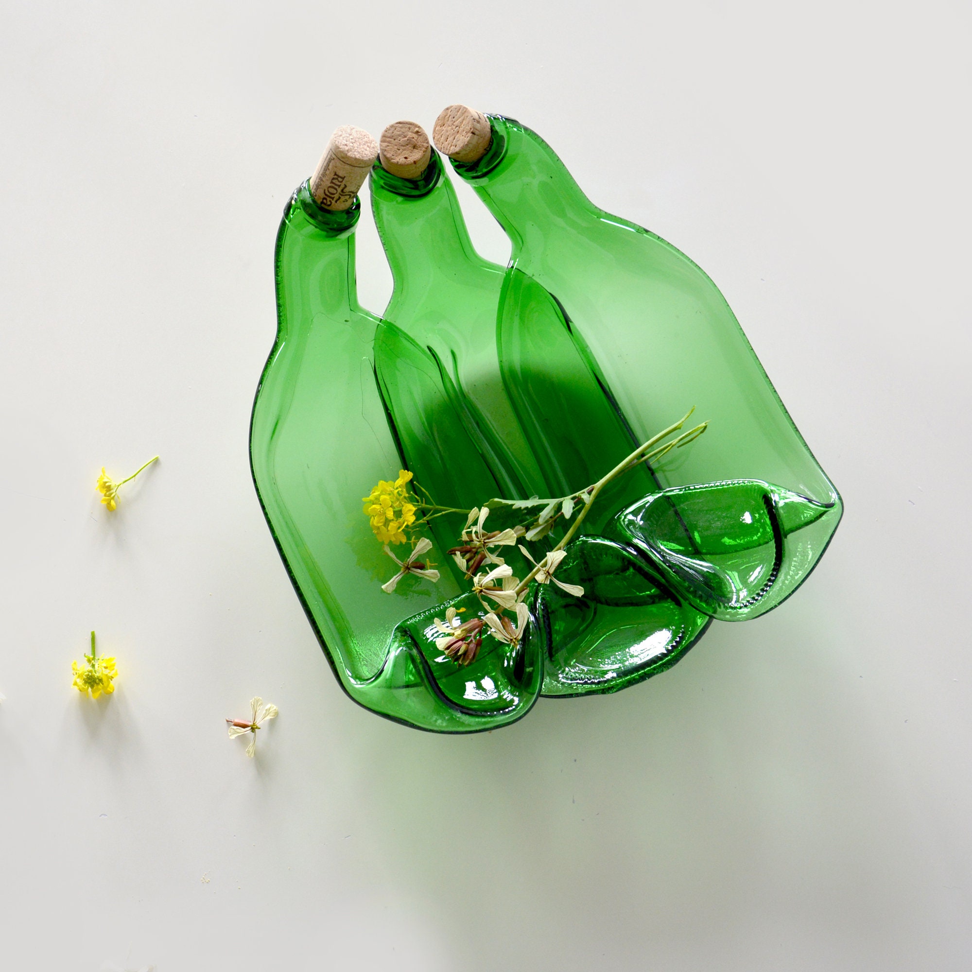 Fruit Bowl Recycled Wine Bottle Platter With Corks Wine Etsy UK