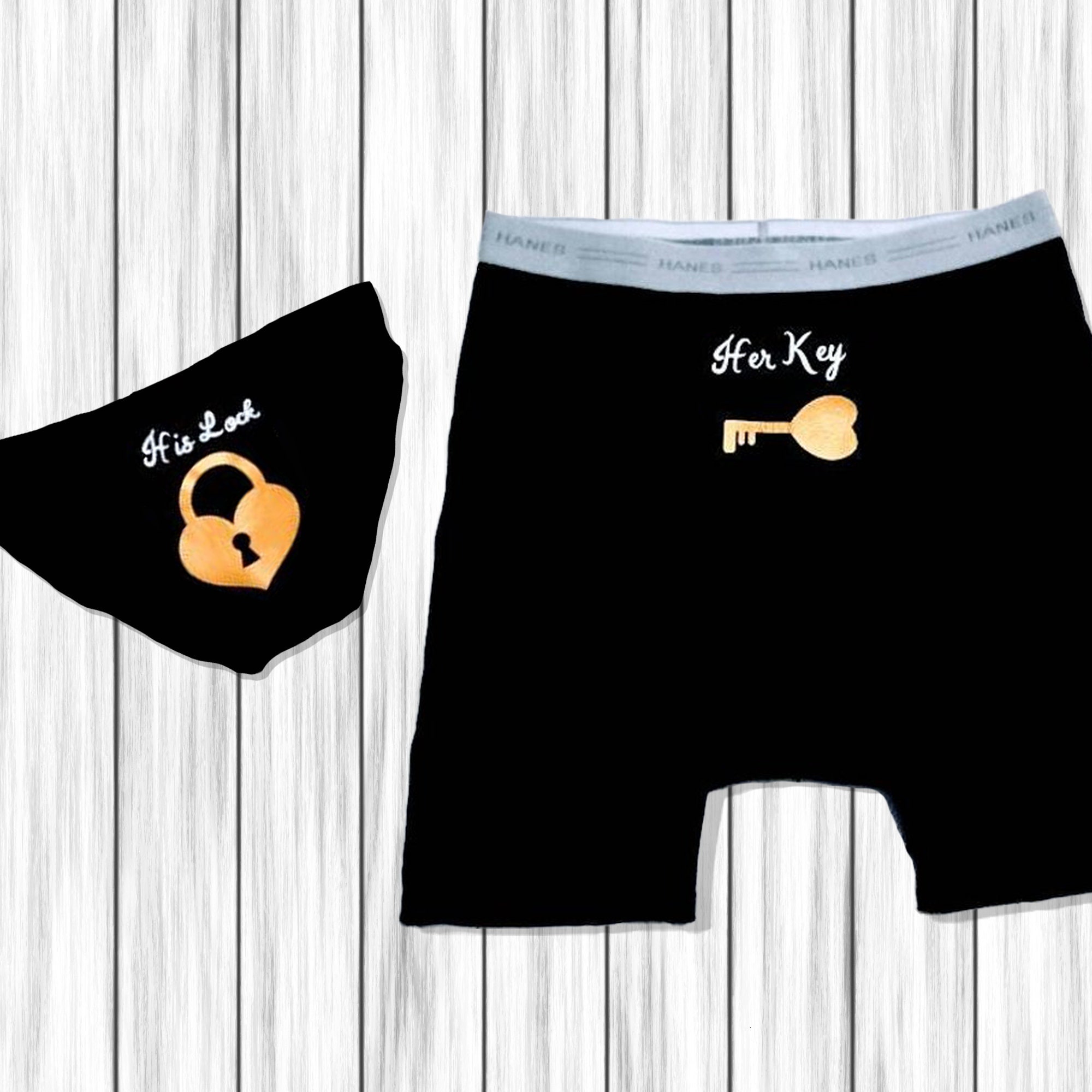 Valentine's Gift for Him, Anniversary Gifts for Boyfriend, Couple Underwear  Set Lock and Key 