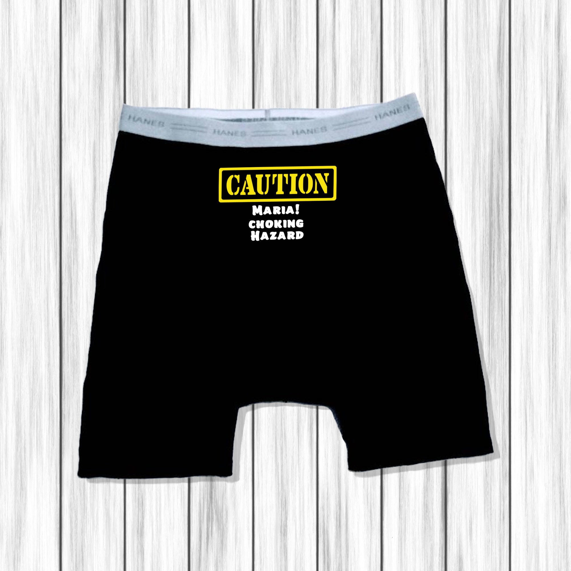 Caution Choking Hazard Men's Underwear, Anniversary Gift for Husband,  Anniversary Gifts for Boyfriend, Personalized Gift for Men 