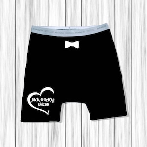 Personalized Boxers, Groom Underwear, Gift for Groom From Bride, Wedding Underwear, Fiance Gift, Honeymoon Underwear