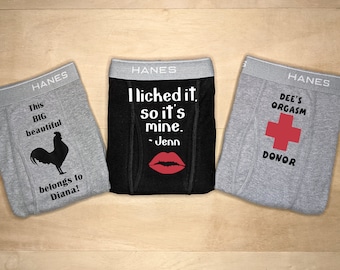 Sexy Valentines Day Present - Personalized Boxers - 2nd Anniversary Gift For Him - Cotton Gifts