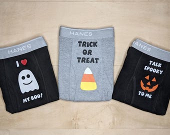 Funny Halloween Underwear for Men, Boo Basket Gift for Husband, Spooky Boxer Briefs Surprise