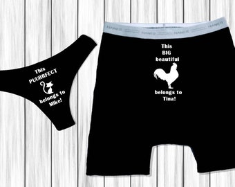 Personalized Guy Gift, Anniversary Gifts For Boyfriend, Couple Underwear Set