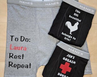 Funny Personalized Men's Cotton Underwear Custom Gag Gift Birthday Bachelor Party Surprise For Him
