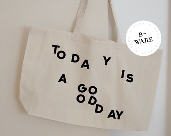 B-WARE SHOPPER GOOD day / cotton bag large cotton shopper made of cotton beach bag jute bag bag with print saying and drawing