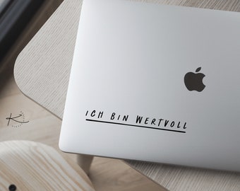 SPIEGELAUFKLEBER WERTVOLL / Laptop Sticker Selfiesticker Aufkleber Self Love Affirmation