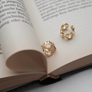 EARCUFF SMILE GOLD / vergoldeter Ohrring Ohrklemme Ear cuff
