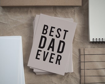 POSTKARTEN PAPA / Sprüche schwarz weiß Spruch Postkarten für Best Dad ever