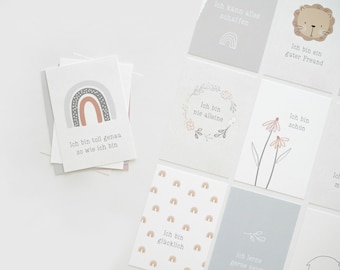 KINDER AFFIRMATIONSKARTEN / Karten Set Kinder Mutmachkarten, Ermutigungen, Geburtstagsgeschenk für Kinder