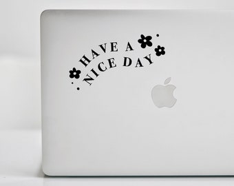 SPRUCH BLUMEN SPIEGELAUFKLEBER / Have a nice day Selfiesticker Aufkleber Self Love Affirmation Sticker