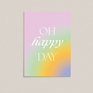 POSTKARTEN HAPPY DAY / Sprüche schwarz weiß Spruch Postkarten für Freundin zum Einzug, Hochzeit, Weihnachten, Geburtstag und mehr