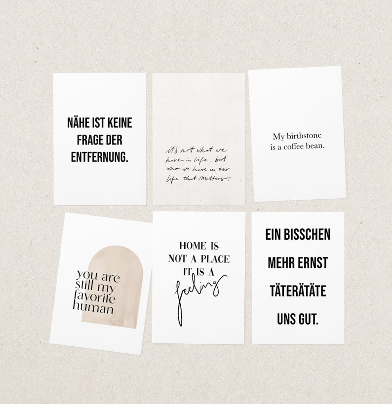 POSTKARTEN GEBURTSTAG MIX / Set Sprüche schwarz weiß Spruch Etsy.de