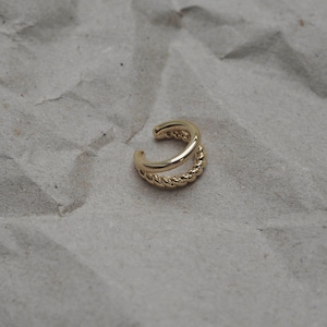 EARCUFF KORDEL GOLD / vergoldeter Ohrring Ohrklemme Ear cuff