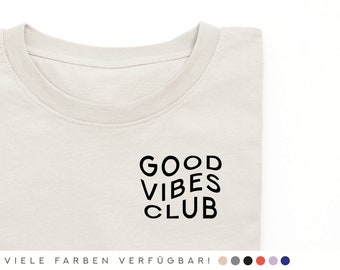 BÜGELBILD GOOD VIBES club / Flockfolien Bügelprint T-Shirt Flockprint