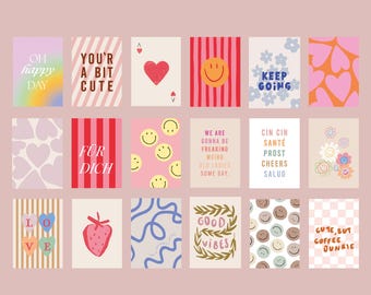 POSTKARTEN INDIVIDUELLER MIX / Karten Set zum Geburtstag, Weihnachten, Feiertagen, Umzug, Schulanfang, Hochzeit und mehr