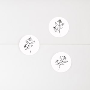AUFKLEBER BLUME MINI / wunderschöne Sticker Danke für Deinen Einkauf perfekt Small Business Verpackungen, Geschenke, Bestellungen und mehr