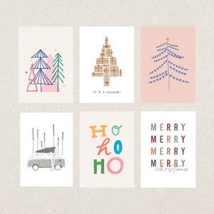 POSTKARTEN SET / 6er Mix Sprüche schwarz weiß Spruch Postkarten zur Weihnachten, Feiertagen, Umzug, Schulanfang, Geburtstag