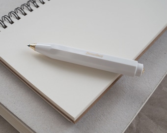 KUGELSCHREIBER KAWECO WEISS / beige gold für Deine Home Office, Schulanfang und Geschenkidee Schwester, Mama und Co