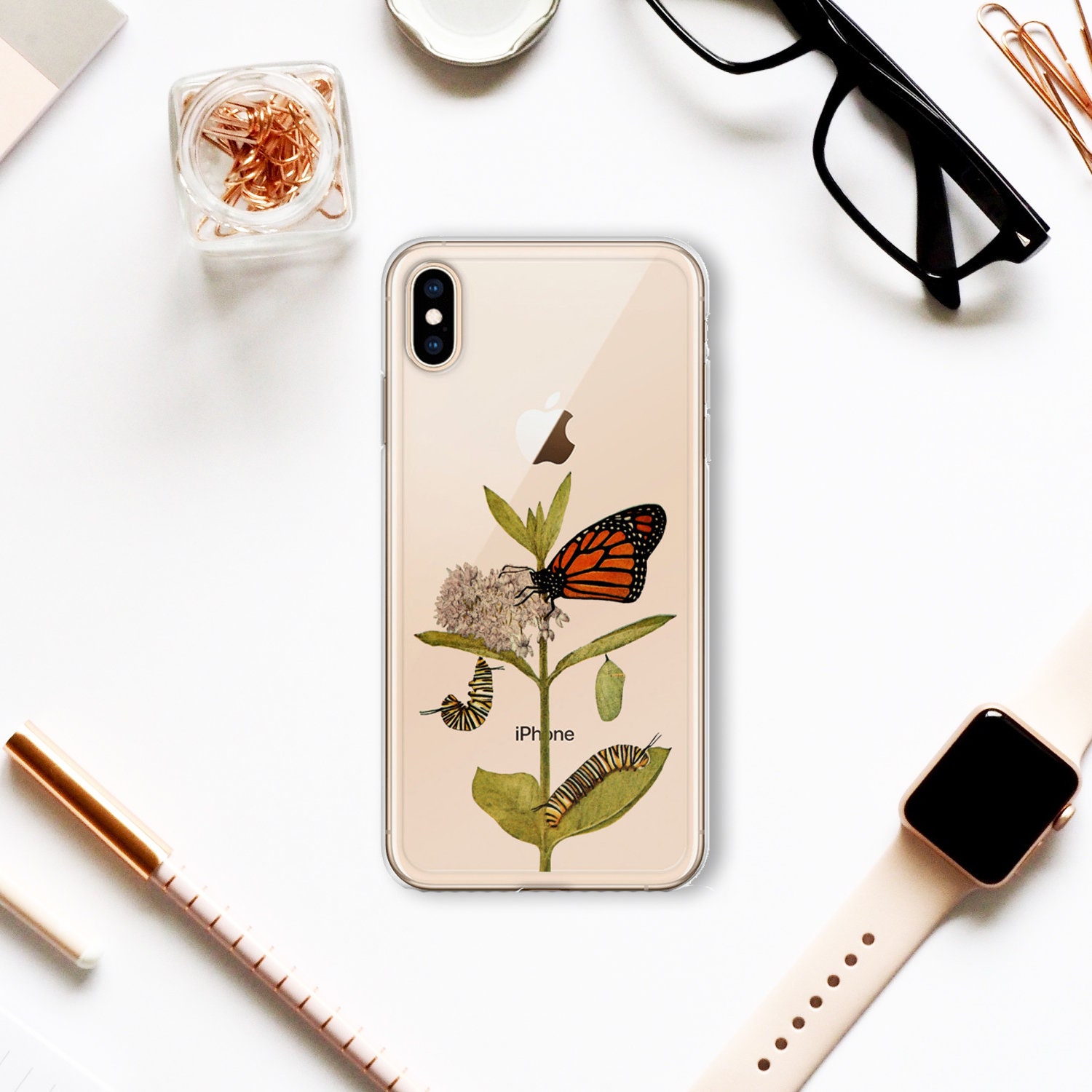 Butterfly Iphone Case Clear Monarch Butterfly Phone Case Etsy