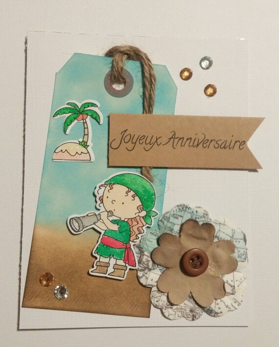 Card Happy Birthday Pirate And His Island Etsy Card Happy Birthday Pirate And His Island Etsy