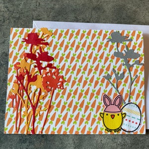 Carte poussin et fleurs sans texte