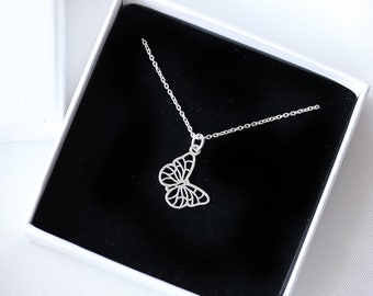 Butterfly Necklace, Silver Butterfly Charm, Bridal Necklace, Butterfly Jewelry, Gift For Her, Butterfly Lover, Delicate Animal Necklace,