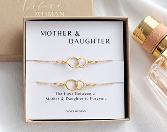 Regalos de cumpleaños para mamá, regalo de cumpleaños de mamá, regalo de cumpleaños de mamá, regalos para mamá, pulsera de madre e hija, juego de regalo de 2, regalo de cumpleaños de madre