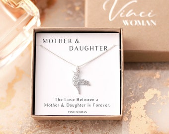 Hummingbird Gifts, Mum Gift, Hummingbird Necklace, Mother Daughter Necklace, Gifts For Mum, Gifts For Daughter, Mother Jewelry,Birthday Gift