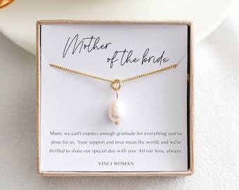 Mother Of The Bride Gift, Mother Of The Groom, Wedding Gift, Mother In Law Gift, Gift From Bride, Freshwater Pearl Necklace, In Laws Gifts