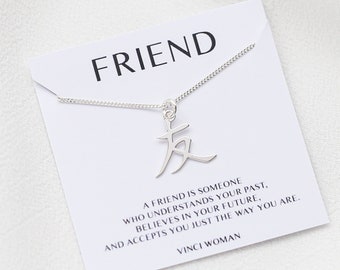 Best Friend Gift, Unbiological Sister Necklace, Friendship Necklace, Kanji Symbol, Soul Sister Gift, Japanese Friendship Gifts, Christmas