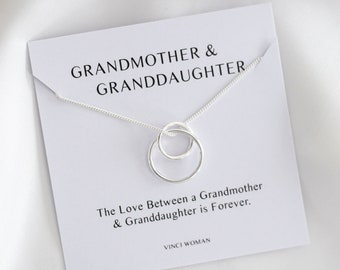 Generations Necklace, Grandmother & Granddaughter Gift, Grandma Gift, Grandmother Necklace, Karma Necklace,Interlocking Circle Necklace