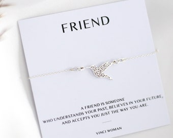 Cadeau voor vriend, vriend verjaardag, kolibrie armband, vriendschap geschenken, vogel armband, sterling zilver, cadeau voor vrouwen, zus cadeau idee