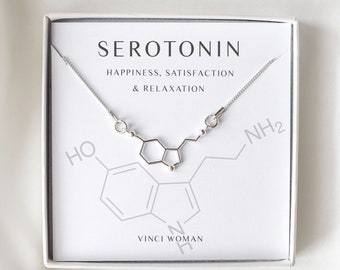 Serotonin Armband, Sterling Silber Serotonin Geschenk Idee, Glück Armband, Serotonin Molekül, Geschenk für sie, Chemie Liebhaber Geschenk, Schwester