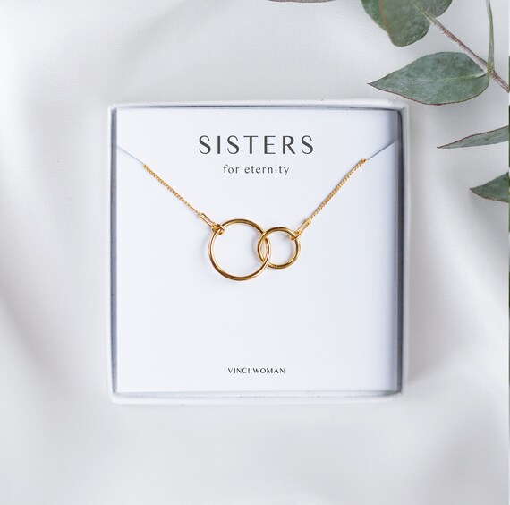 Infinity Sister Gift Infinity Necklace Eternity Necklace Interlocking Circle Necklace Gift For Her Silver Karma Necklace Karma Jewelry
