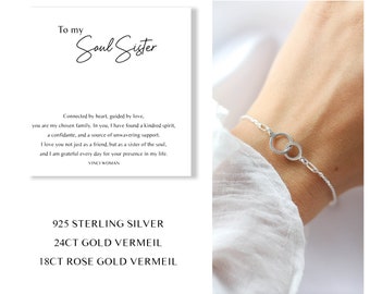 Soul Sister Bracelet Gift, Friendship Matching Bracelet Gift, Linked Circles, Friend Birthday Gift Idea, Sister In Law Gift Idea