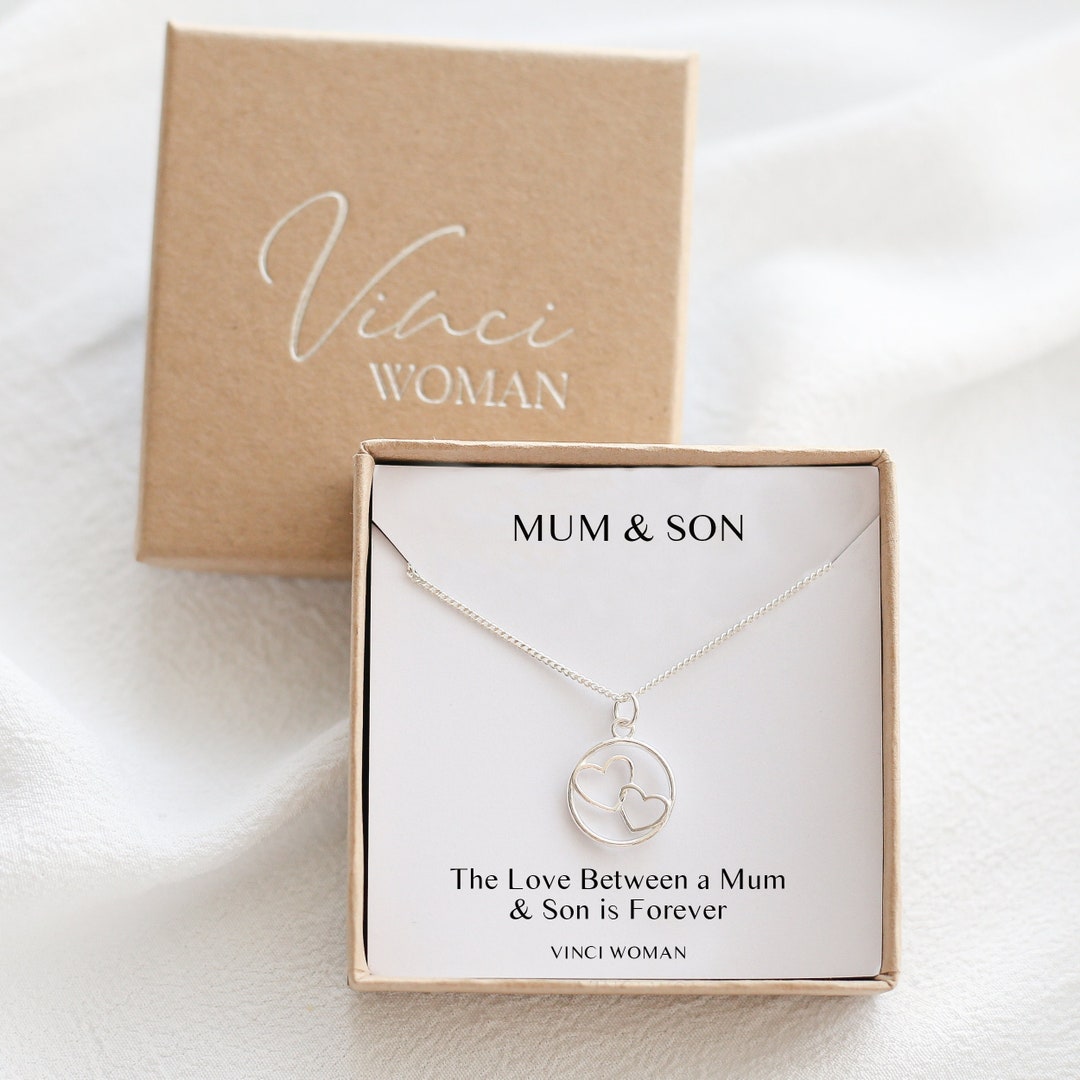 Custom Mother Son Pendant Necklace Stainless Steel Mother's Day Gifts