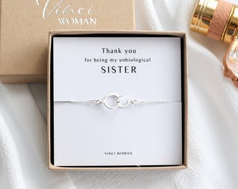 Unbiological Sister Gift, Soul Sister Bracelet, Infinity Bracelet, Sister Birthday Gift, Best Friend Gift, Interlocking Circle, Eternity