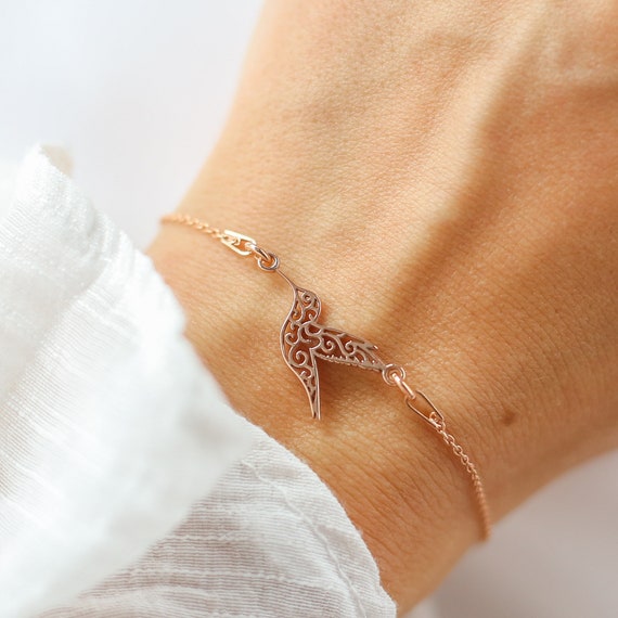 Hummingbird Bracelet Rose Gold Hummingbird Bracelet Animal