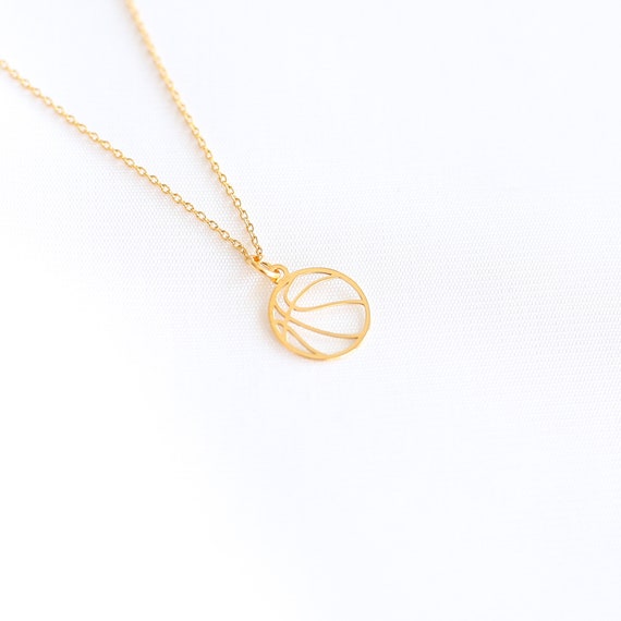 24k Gold Basketball Necklace Gold 