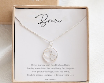 Brave Necklace, Bravery, Warrior Necklace, Strength Necklace, Inspirational Jewelry, Strength and Courage, Encouragement Gift Friend