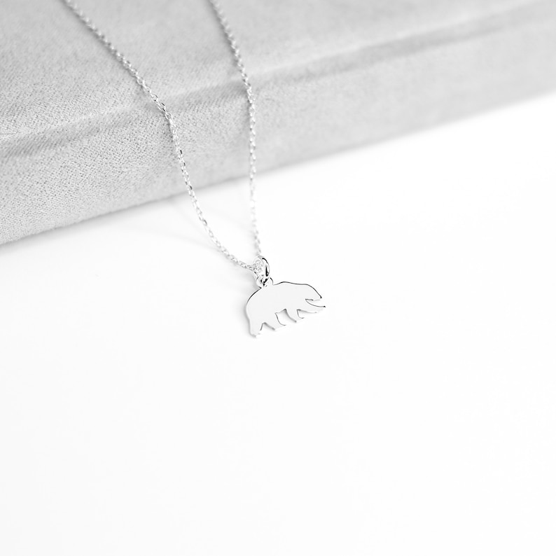 Sterling Silver Bear Necklace Bear Necklace 925 Sterling Silver Dainty Mama Bear Necklace Animal Necklace Wild Animal |