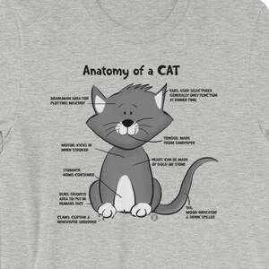 Funny Cat Anatomy T Shirt Cat Lover S T Shirt Original Etsy
